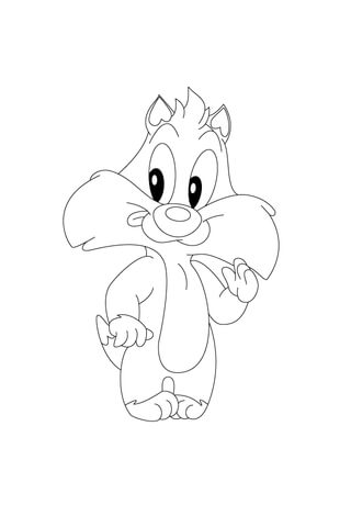 Sylvester Is Licking His Lips Coloring Page